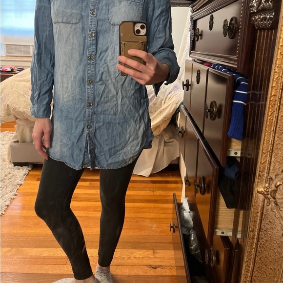 Chico's Tops - Chico’s Denim Jean Shirt Dress Small Blue